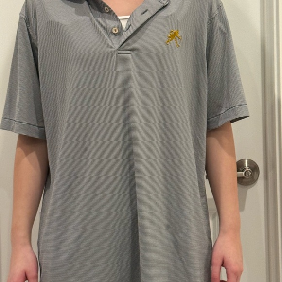 Peter Millar Other - Peter Millar Charcoal Polo with Gold Emblem